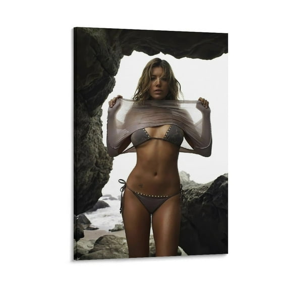 Hottest Actresses Jessica Biel Sexy Beach Photo Poster Artworks Picture Print Poster Wall Art Painting Canvas Gift Decor Home Posters Decorative 20x30inch(50x75cm)
