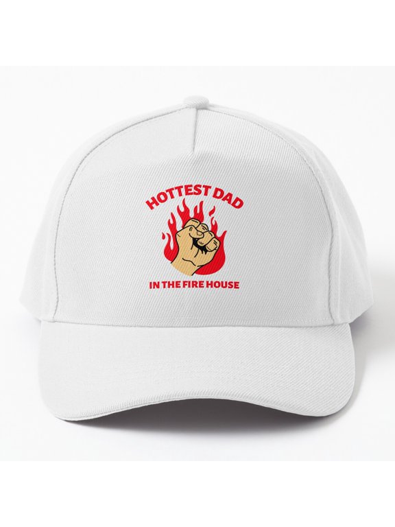 Hottest Dad in the Fire House Baseball Hat, Firefighter Father Appreciation Design, Classic Cap
