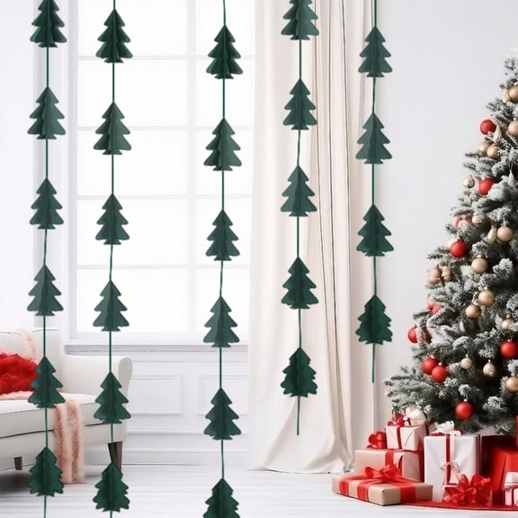 karymi Christmas Decorations Mini String Pull Out Flags Hanging Banners Christmas Tree Decorations Indoor Scenes Shop Window Party Ornaments Room Decor up to 90% off