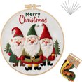 thumbnail image 1 of karymi Christmas Embroidery Kit DIY Materials European Floral Hanging Painting Needle Thread Beginner Craft Holiday Project Christmas Party Decorations, 1 of 6