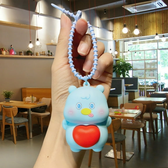 karymi Heart Shape Couple Plushies Keychain Silicone Stress Reliever Cute Bag Charm Small Gift for Valentine's Day Toys for Ages 5-7