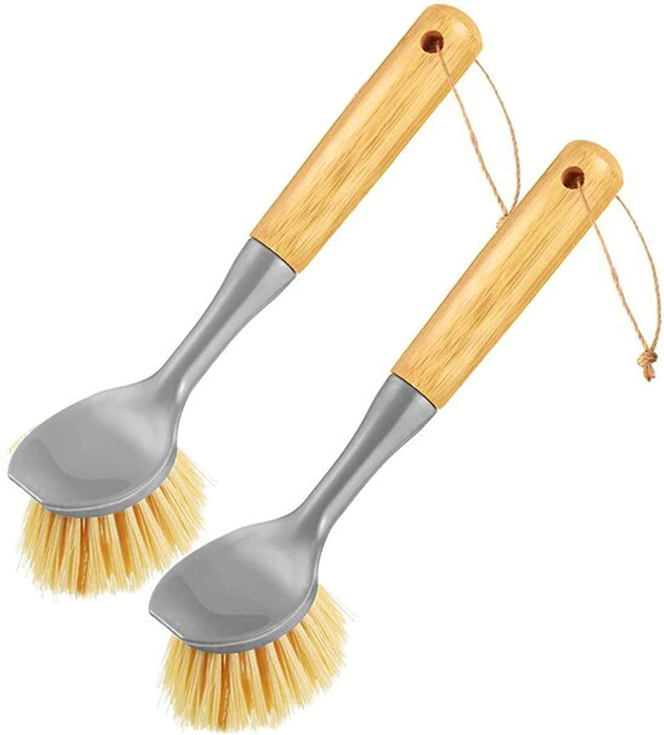 Hottest Dish Brush with Handle, 2 Pack Kitchen Scrub Brushes for Cleaning, Dish  Scrubber with Stiff Bristles for Pots, Pans, Sink 