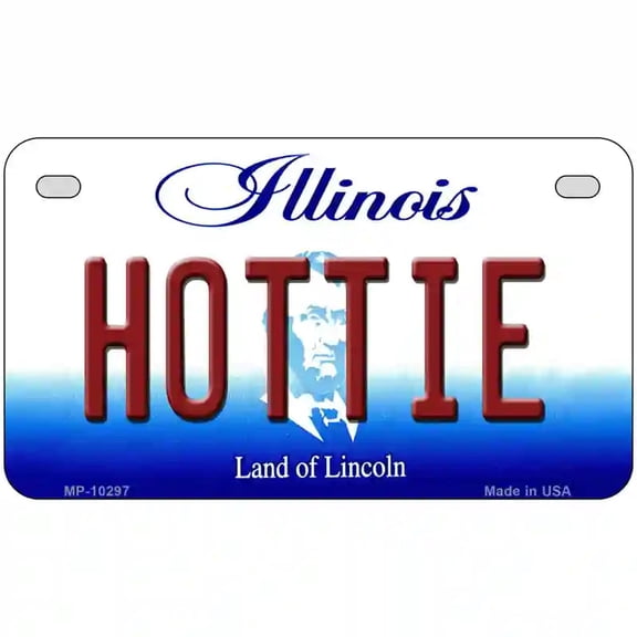 Hottie Illinois Metal Novelty License Plate 7" x 4" Motorcycle (MP)