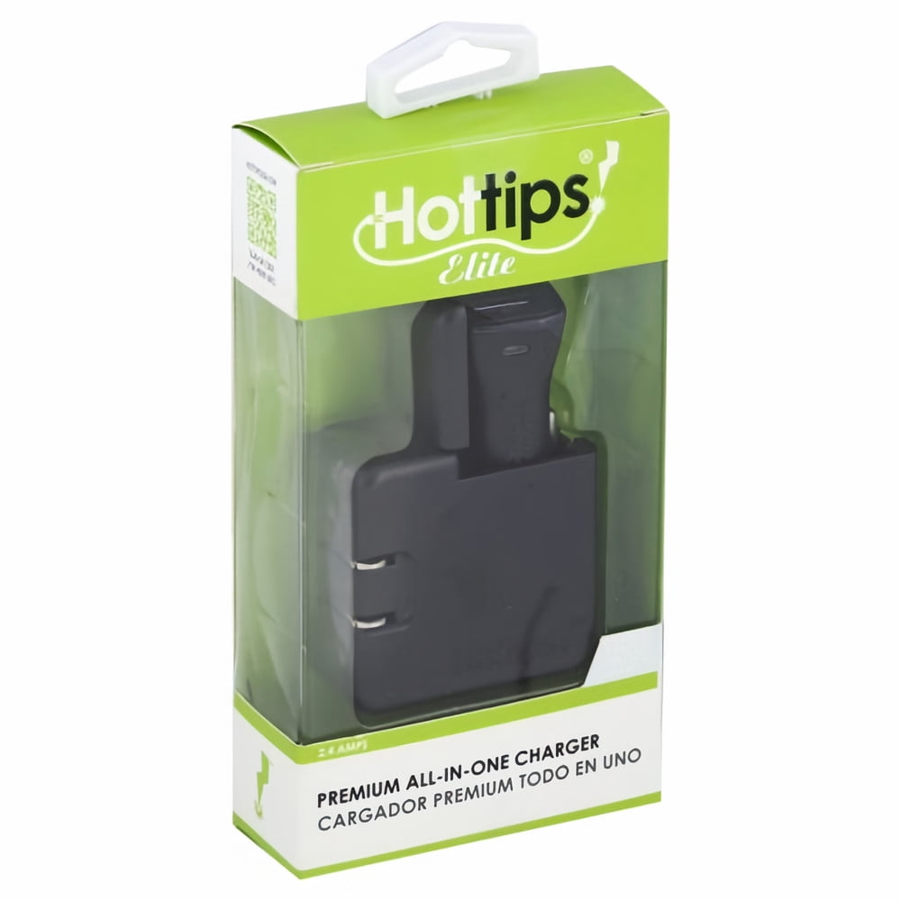 Hottips Double Agent 2.4A AllinOne Car and Wall Charger (Pack of 10