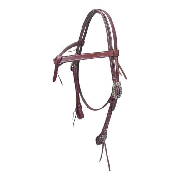 Hottmess Leather Futurity Knot Browband Headstall, Brown
