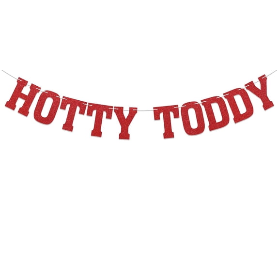 Hotty Toddy Banner - Red Glitter Hotty Toddy Decorations for the Grove Tailgates and Graduation Parties