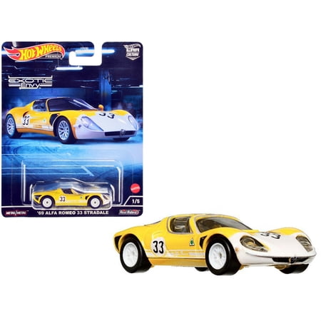Hot Wheels Premium Car Culture '69 Alfa Romeo 33 Stradale Exotic Envy 1/5 Diecast Vehicles
