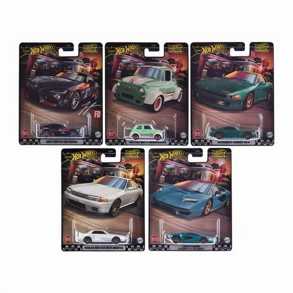 "Boulevard 96-100" 5 piece Set "Premium" 2024 Series Die Cast Model Cars by Hot Wheels