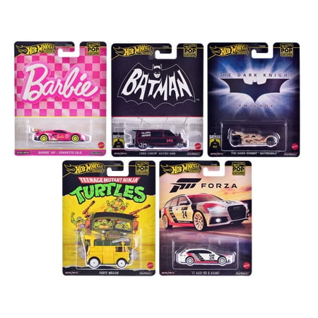 "Pop Culture 2024" 5 piece Set E "Premium Series" Diecast Model Cars by Hot Wheels