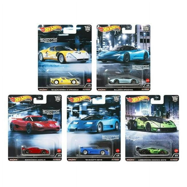 Hotwheels Culture Series Exotic Envy Diecast Model Car Set 5 Piece