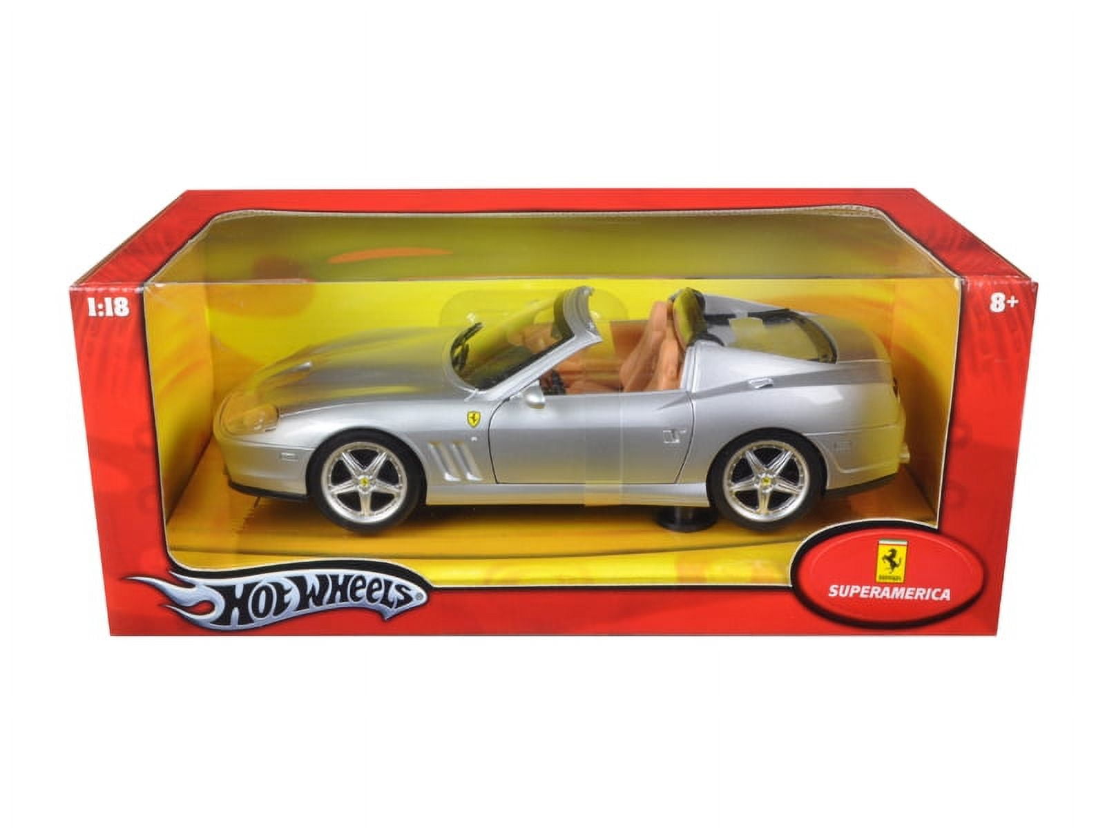 ミニカー HOTWHEELS Ferrari Super America 1/18 Hotwheels Ferrari Super America Diecast Model Silver 1/18 Diecast