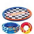 thumbnail interactive-video image 1 of Hot Wheels™ + Float Life by Funboy Inflatable Round 2-Ring Pool, 48" Diameter, Children Ages 6+ Including Splash Pad and Swim Tube, 1 of 6