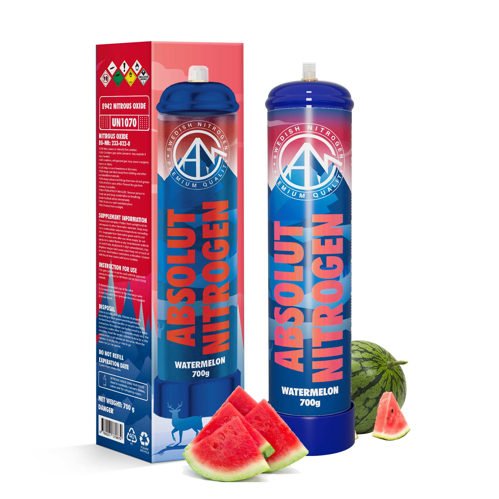 Hotwhip Nitrous Oxide Whipped Cream Charger (Watermelon, 1pc, 700g 1.1L