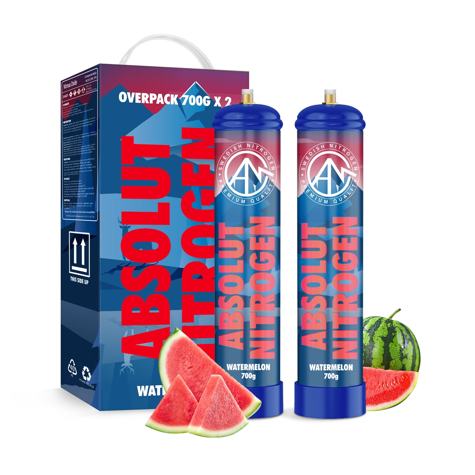 Hotwhip Nitrous Oxide Whipped Cream Charger (Watermelon, 2pc, 700g 1.1L