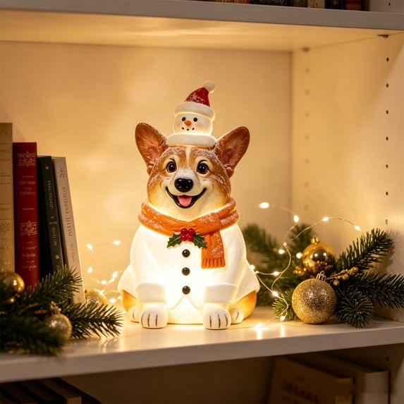 Hotyverty Christmas Dog Decorations, Light Up Blow Mold Corgi Figurine