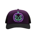 thumbnail image 1 of Hotyverty Clearance Purple Black Neon Pumpkin Snapback Cap, Spooky Halloween Themed Breathable Mesh Comfort Adjustable Strap, Unique Halloween Gifts For Men Women Halloween Party Cosplay Accessory, 1 of 6