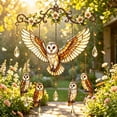 thumbnail image 1 of Hotyverty Graceful Barn Owl Chime, Wind Chimes for Outside, Stained Glass & Crystal Sun Catcher Windchime, Colorful Bird Yard Decorations Outdoor, Memorial Gardening Gift for Women #C, 1 of 8