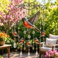 thumbnail image 1 of Hotyverty Graceful Hummingbird Wind Chime, Wind Chimes for Outside, Stained Glass & Crystal Sun Catcher Windchime, Colorful Bird Yard Decorations Outdoor, Memorial Gardening Gift for Women #D, 1 of 8