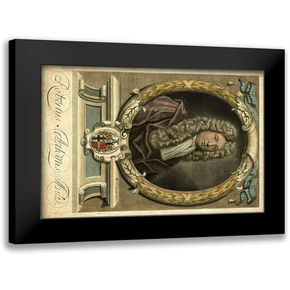 Houbraken, J. 14x11 Black Modern Framed Museum Art Print Titled - Houbraken Portrait I