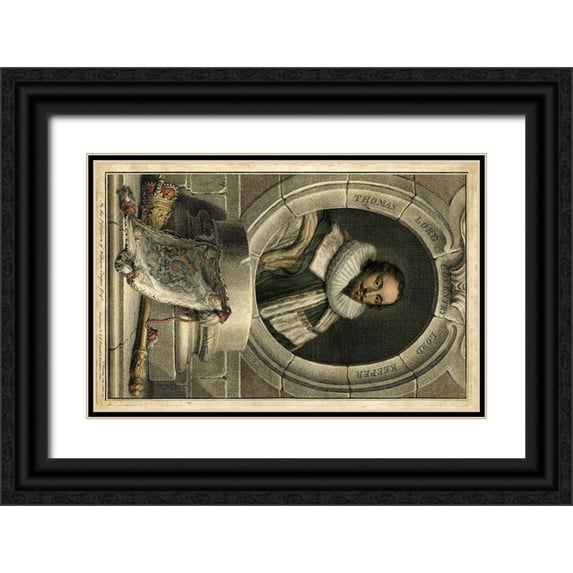 Houbraken, J. 14x11 Black Ornate Wood Framed with Double Matting Museum Art Print Titled - Houbraken Portrait IV