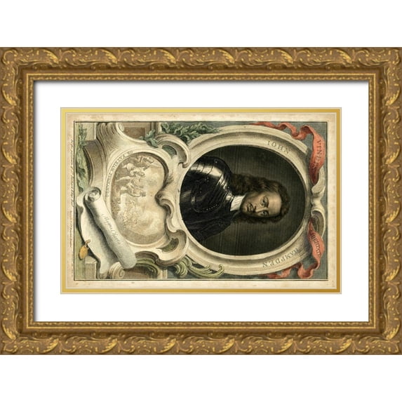 Houbraken, J. 24x17 Gold Ornate Wood Framed with Double Matting Museum Art Print Titled - Houbraken Portrait III