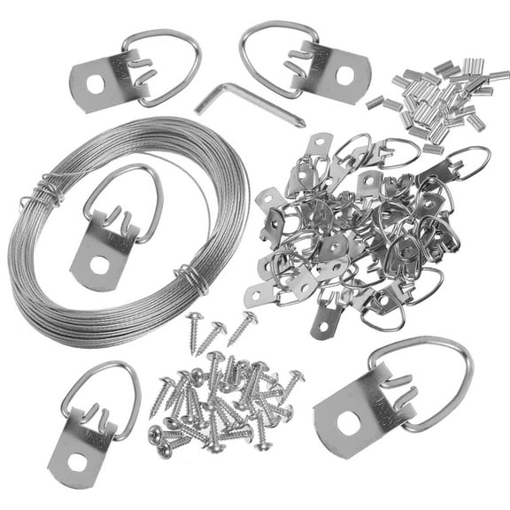 Houderco 1 Set Painting Hanging Kit D Ring Alloy for Hanging Frames Art Exhibitions