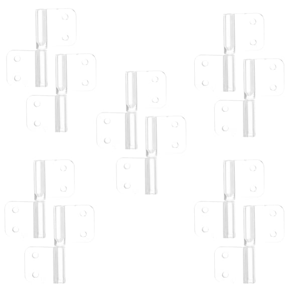 Houderco 10Pcs Acrylic Hinges Little Hinges for Home Decor Simple Design White
