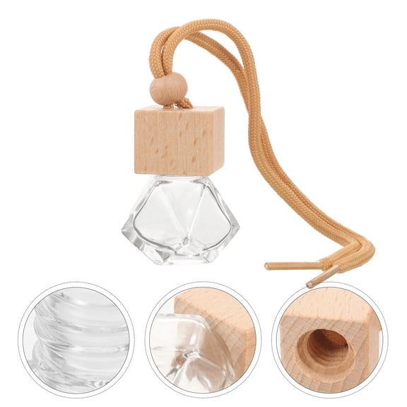 Houderco 10Pcs Car Fragrance Hanging Ornament Khaki Glass Diffuser Bottles