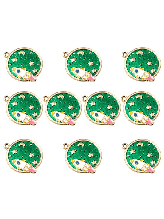 10Pcs Fashion Pendant Assorted Alloy Rocket Charms for DIY Jewelry Accessories