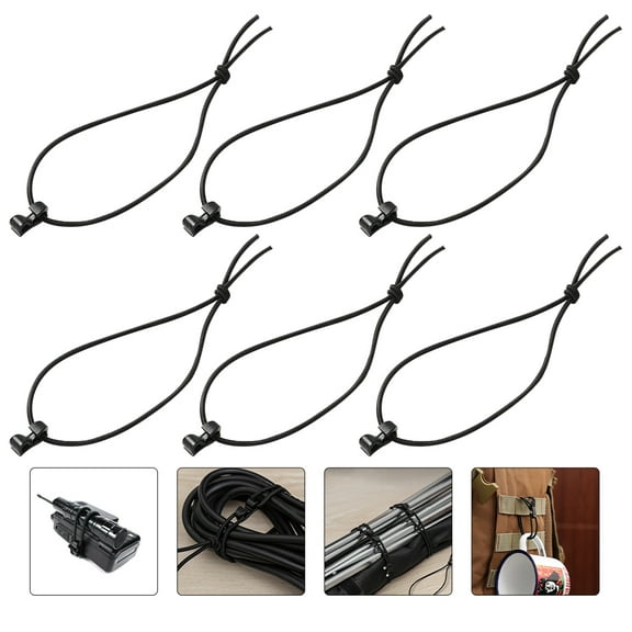 Houderco 15Pcs Bungee Cords Clips Elastic Rope Mini Clip Buckle Secure Objects 7.7x3.7in