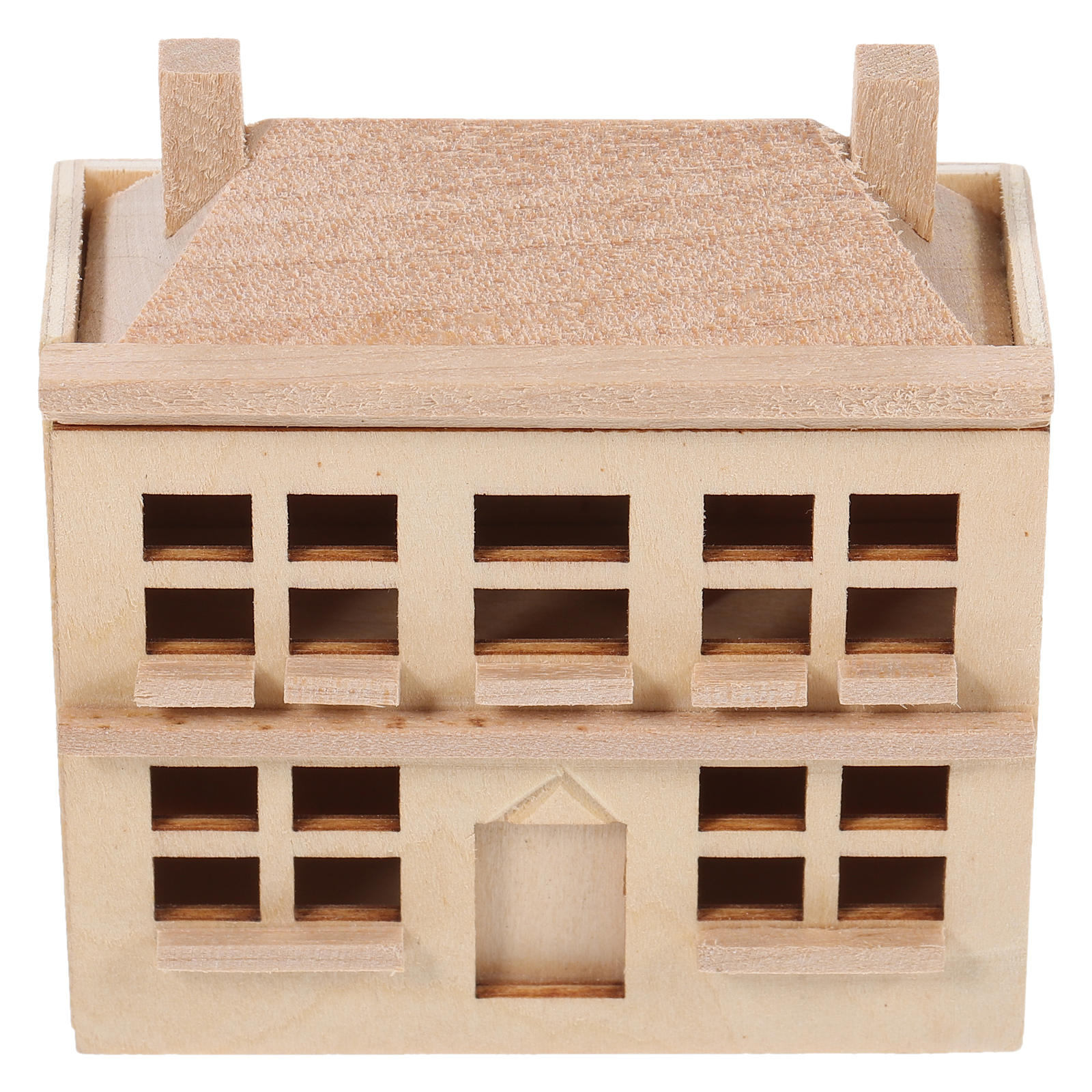 Houderco 1Piece Wooden Mini House Decoration Khaki Realistic Design for ...