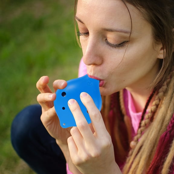 Houderco 1Set Blue Plastic Ocarina For Music Lovers And Beginners In Practice