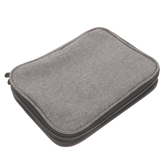 Houderco 1Set Storage Bag for Knitting Tools Grey Rectangular Multi Compartment Travel Compatible 19x7.5x1.8in