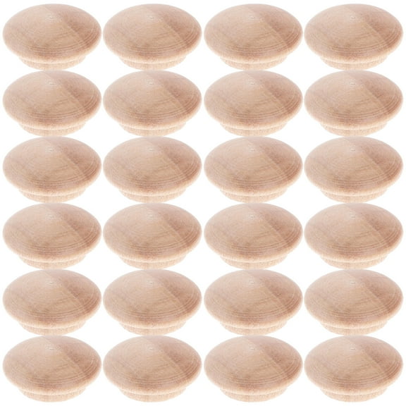 Houderco 25Pcs Round Wooden Screw Hole Plugs for Furniture Stair Repair and Diy Projects