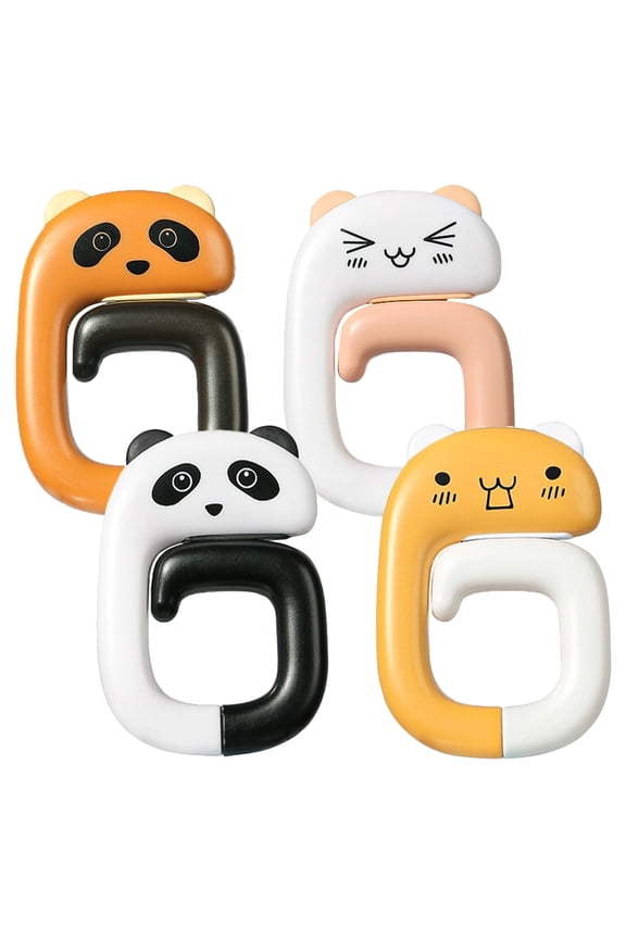 4Pcs Panda Hook Key Chain Desktop Bag Hooks Bendable Foldable For Desk Organization And Home Use