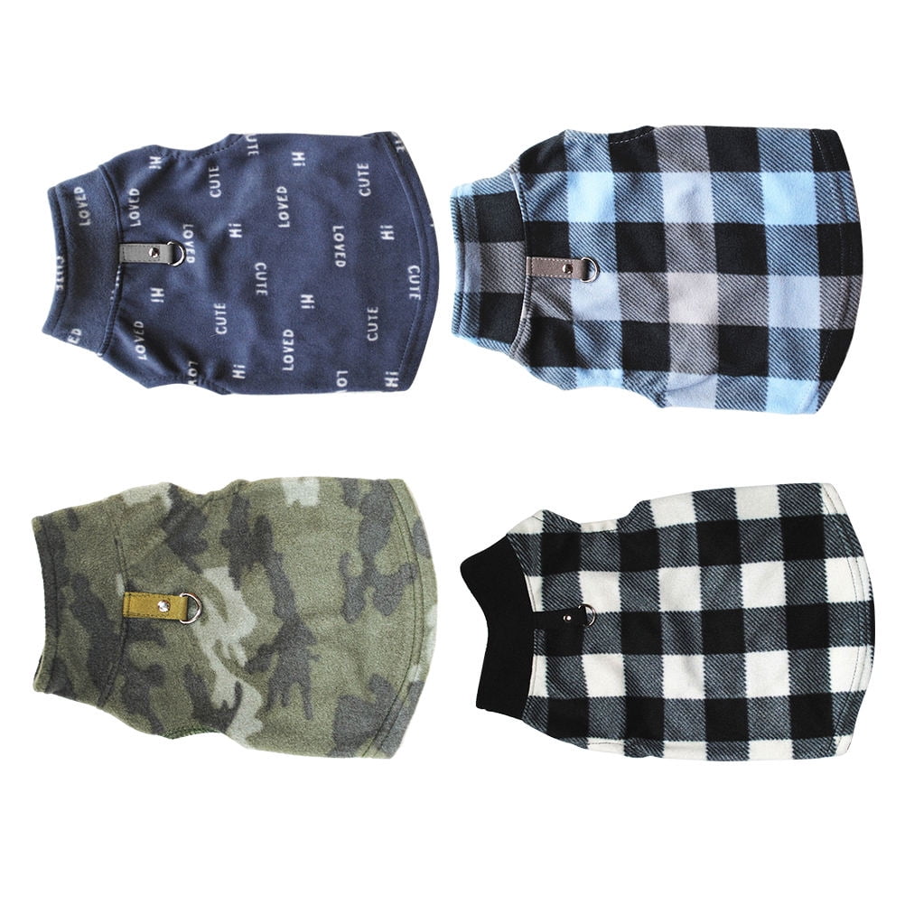 Houderco 4Pcs Pet Clothing with Buckle Warm Clothes Assorted Color ...