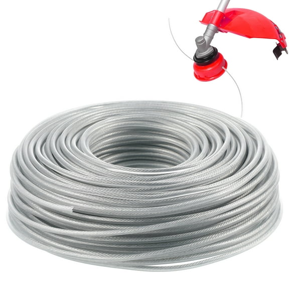 Houderco Garden Mowing Line Set 50m Length Round Shape Tightly Knotted Safe Use 1 Roll Grey Color 8.3X2.7X1.6in