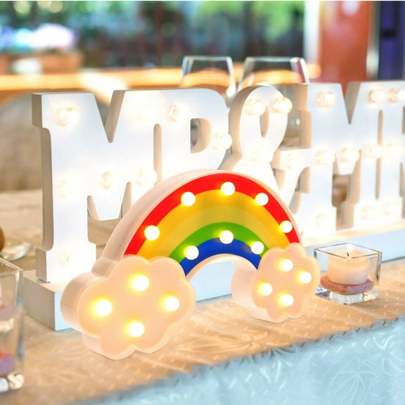 Houderco Rainbow Table Lamp 1Set Led Desk Light For Bedroom Warm White PVC For Friends