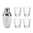 thumbnail image 1 of Houdini 5-piece Stainless Steel Shaker and Glass Shot Cup Set, 1 of 6