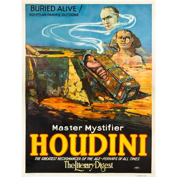 Houdini Buried Alive Movie Poster Metal Print 12x16 12x16 Square Adults Best Posters