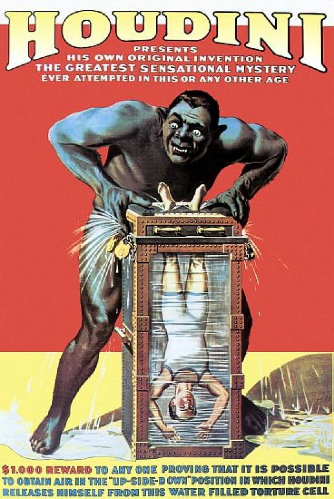 Houdini In The Water Torture Cell Magic Canvas Art -  (36 x 54)