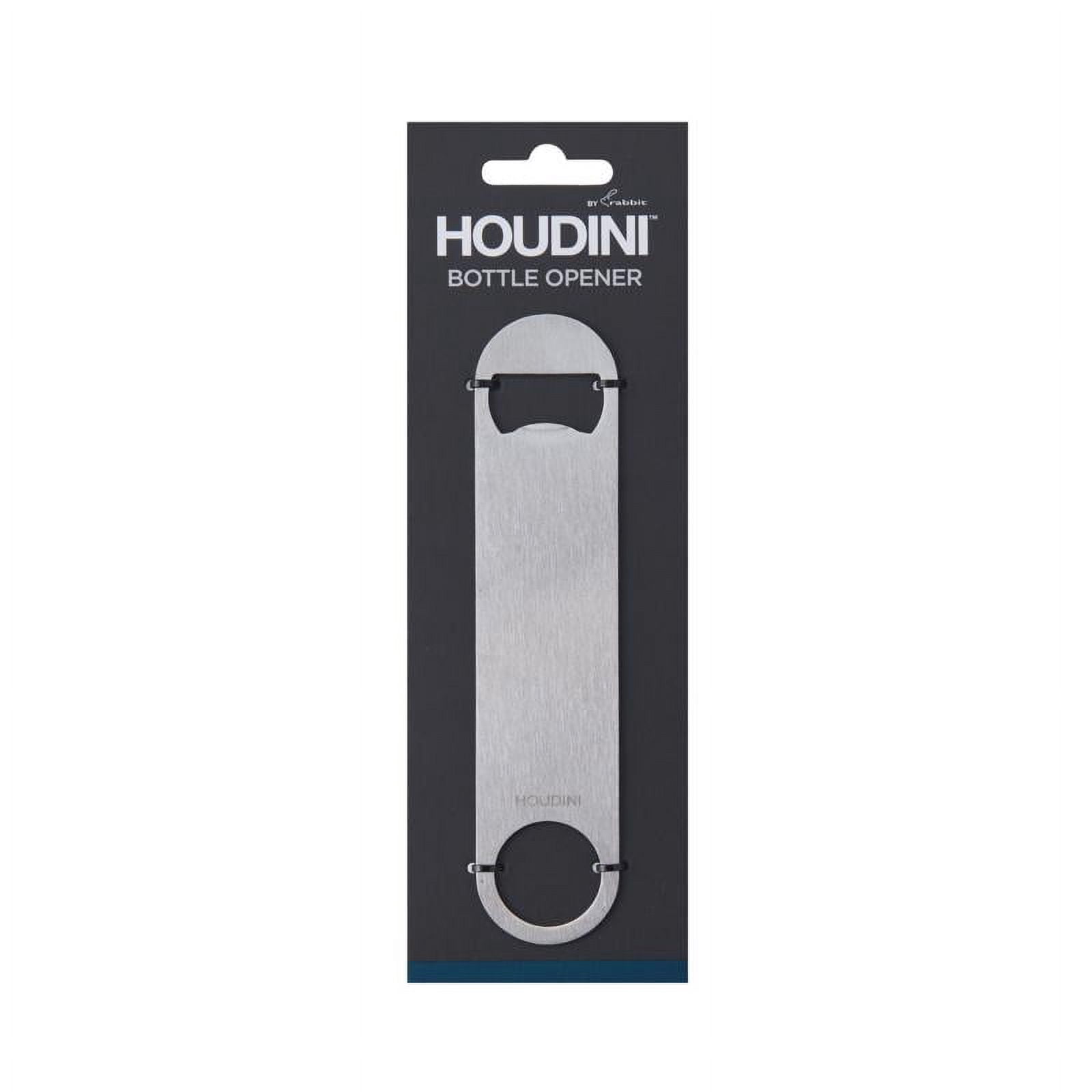 Houdini Wood Bottle Opener - Stainless Steel With Hardwood Handle, 6 Inches, Dishwasher Safe