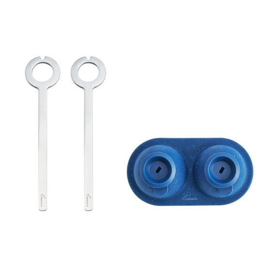 Houdini Swizzle Silicone/Plastic Ice Mold Set in Speckled Navy Blue