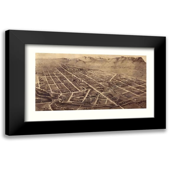 Houghton 24x16 Black Modern Framed Museum Art Print Titled - Fort Collins Colorado - Houghton 1899