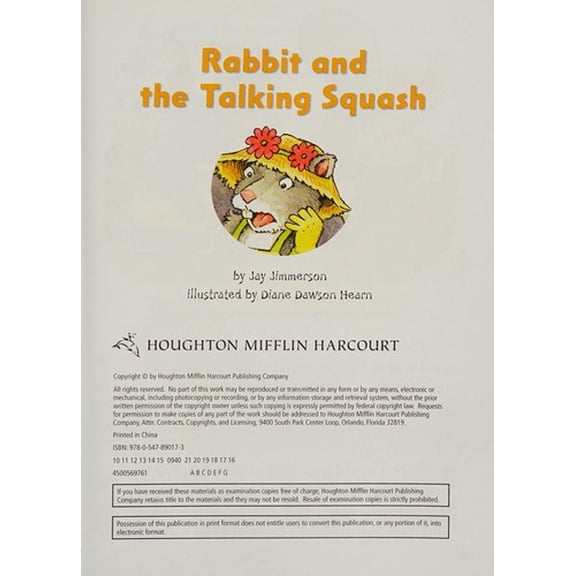 Pre-Owned Rabbit and the Talking Squash (Journeys Common Core Leveled Readers, on Level, Grade 3, 12) Paperback
