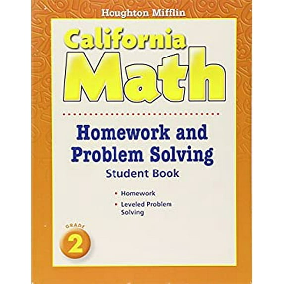 Pre-Owned Mathmatics Homework and Problem Solving Book Consumable Level 2: Houghton Mifflin Mathmatics California Paperback Math