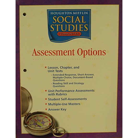 Pre-Owned Houghton Mifflin Social Studies: Assessment Options Blackline Masters, Level 3 - Communities, 9780618438457, 0618438459, Paperback,