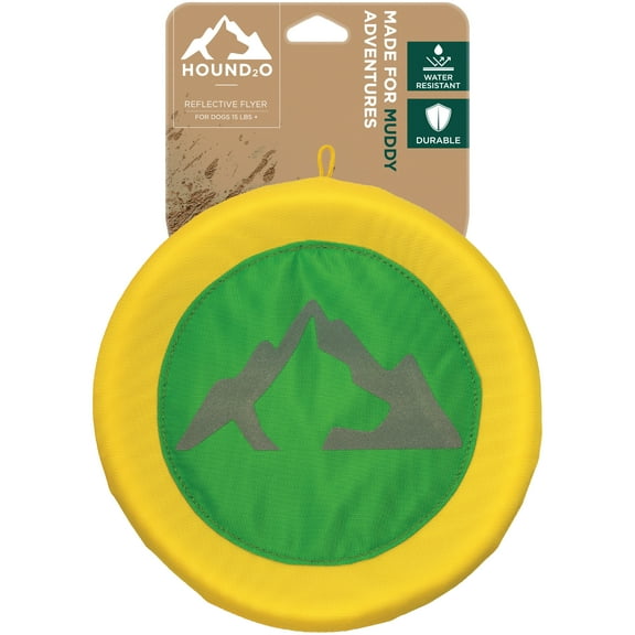 Hound2O Dog Toys | Floating Reflective Flyer, Green | Durable Outdoor Frisbee Toy for Dogs