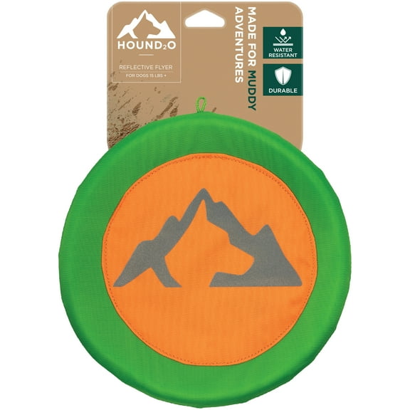 Hound2O Dog Toys | Floating Reflective Flyer, Orange | Durable Outdoor Frisbee Toy for Dogs