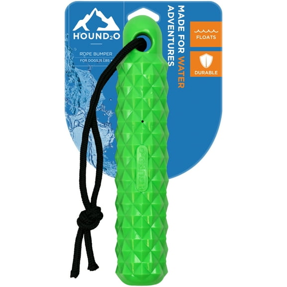 Hound2O Dog Toys | Floating Rope Bumper, Green | Durable & Floating Outdoor Toy for Dogs